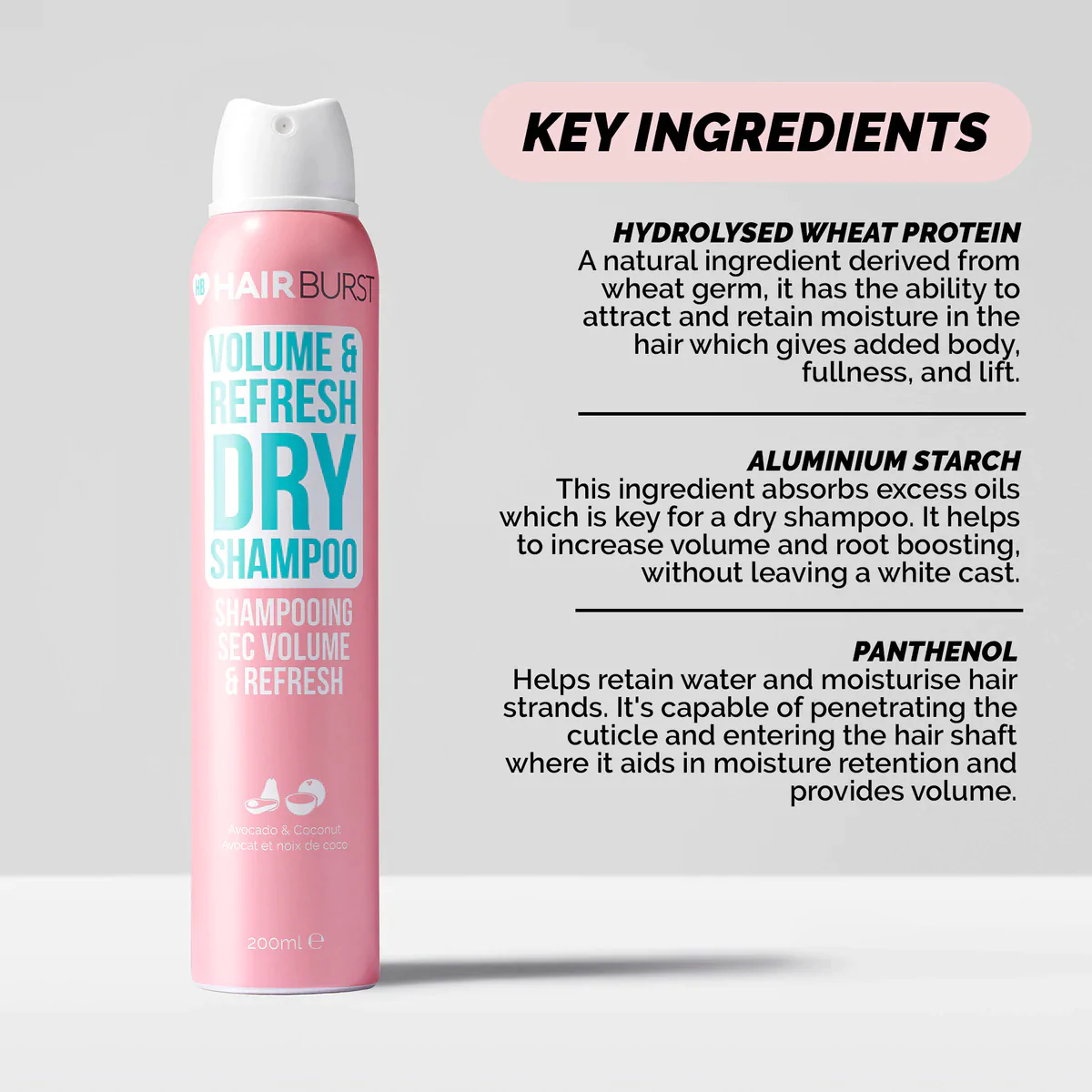 Hairburst Volume & Refresh Dry Shampoo 200ml