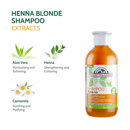 Corpore Sano Henna Hair Shampoo - Blonde 300ml (Exp. Sep 2025)