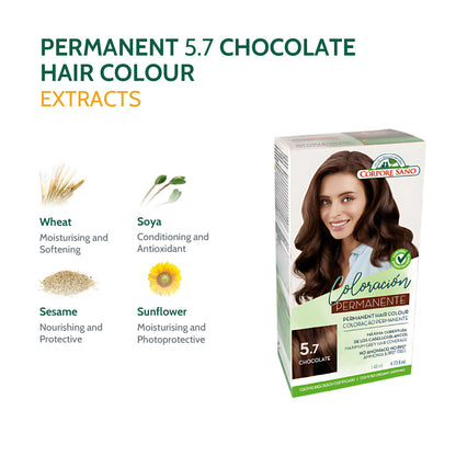 Corpore Sano Permanent Hair Colour 5.7 - Chocolate 140ml (Exp. Feb 2026)