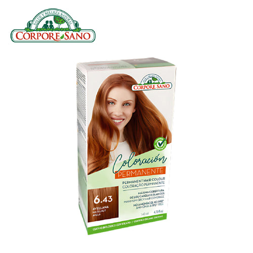 Corpore Sano Permanent Hair Colour 6.43 - Hazelnut 140ml (Exp. Feb 2026)