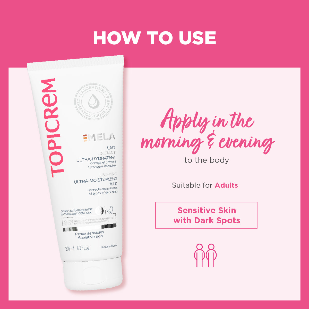 Topicrem MELA Unifying Ultra-Moisturizing Milk 200ml -(SPF 15)