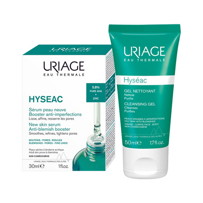 (with GWP) Uriage Hyseac New Skin Serum Anti- blemish Booster 30ml (Free: Uriage Hyseac Cleansing Gel 50ml)