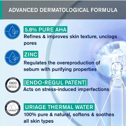 (with GWP) Uriage Hyseac New Skin Serum Anti- blemish Booster 30ml (Free: Uriage Hyseac Cleansing Gel 50ml)